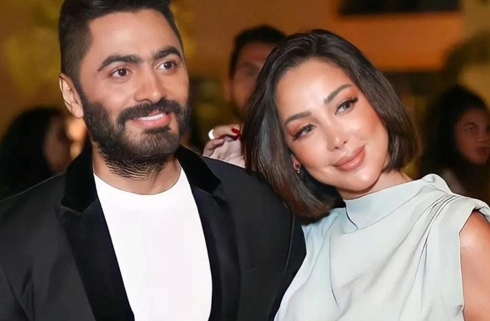 هل طلق تامر حسني زوجته بسمة بوسيل؟