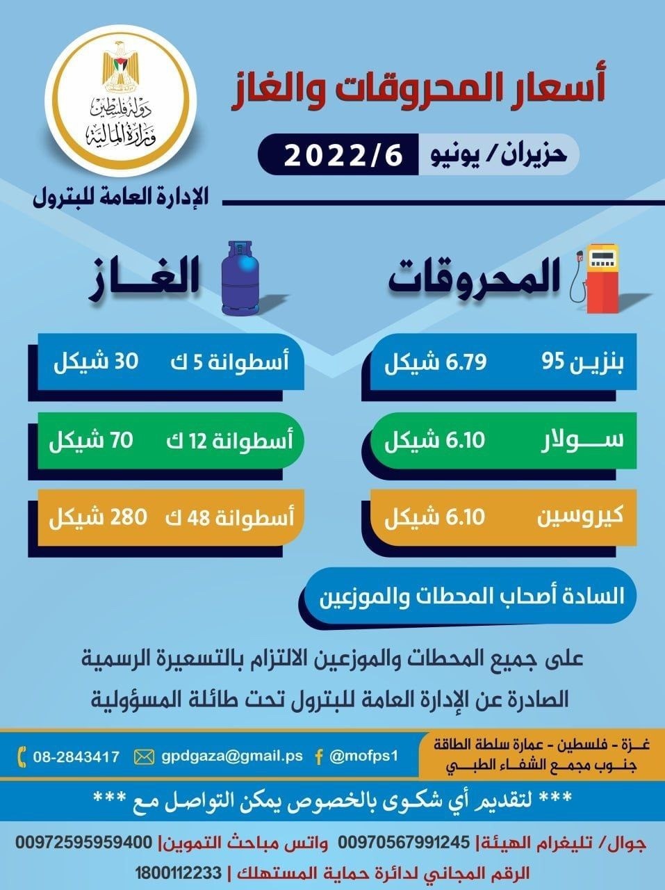 أسعار المحروقات والغاز بغزة