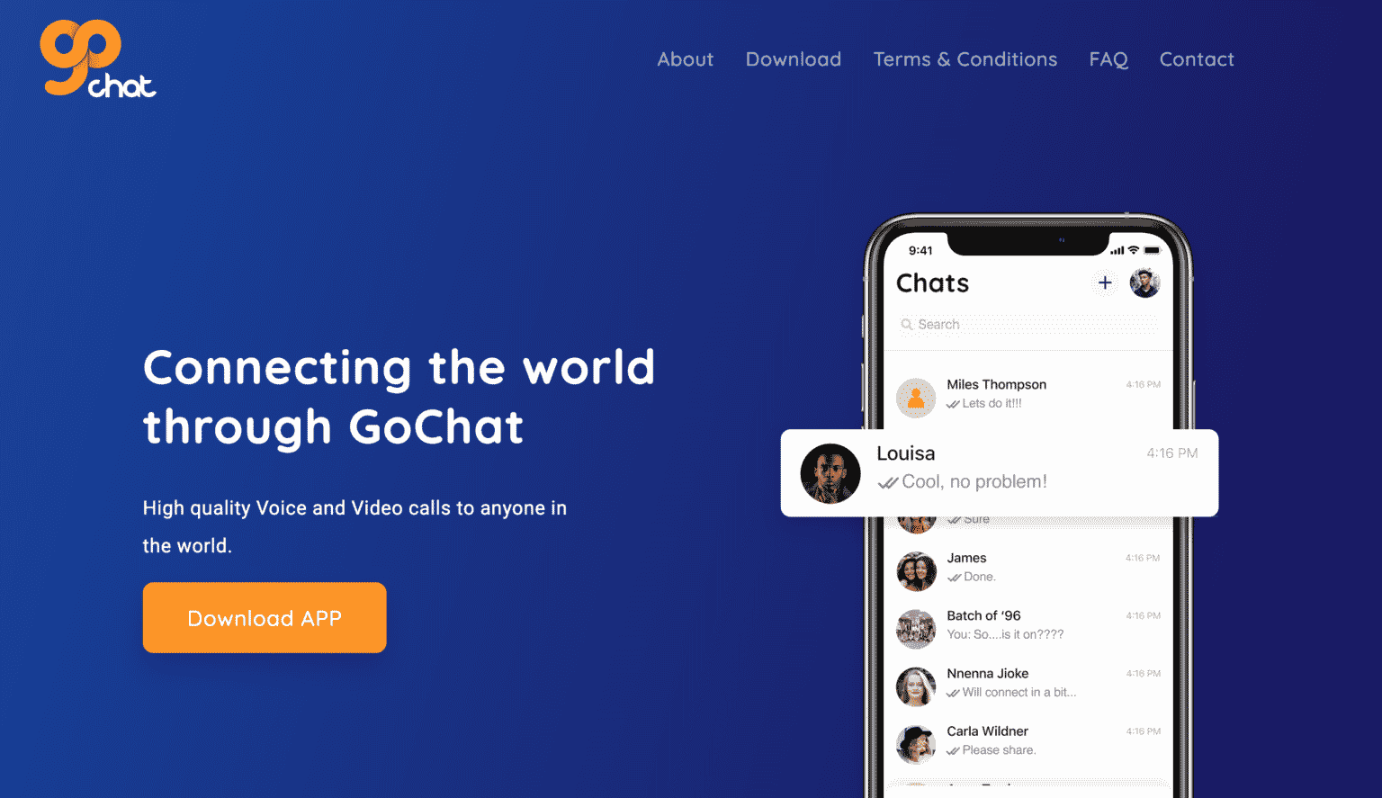 إطلاق تطبيق مكالمات الصوت والفيديو GoChat Messenger في الامارات