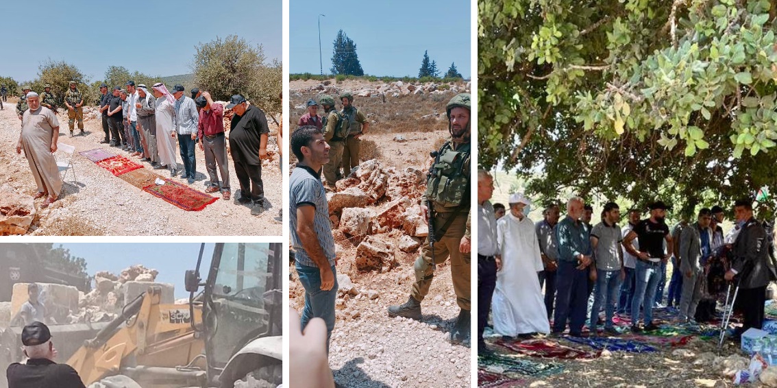 سلفيت: مواطنون يقيمون الصلاة فوق أراضيهم المهددة بالاستيلاء عليها