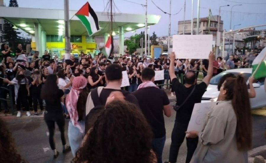 وقفة احتجاجية في حيفا تنديدًا للعدوان الإسرائيلي على غزة