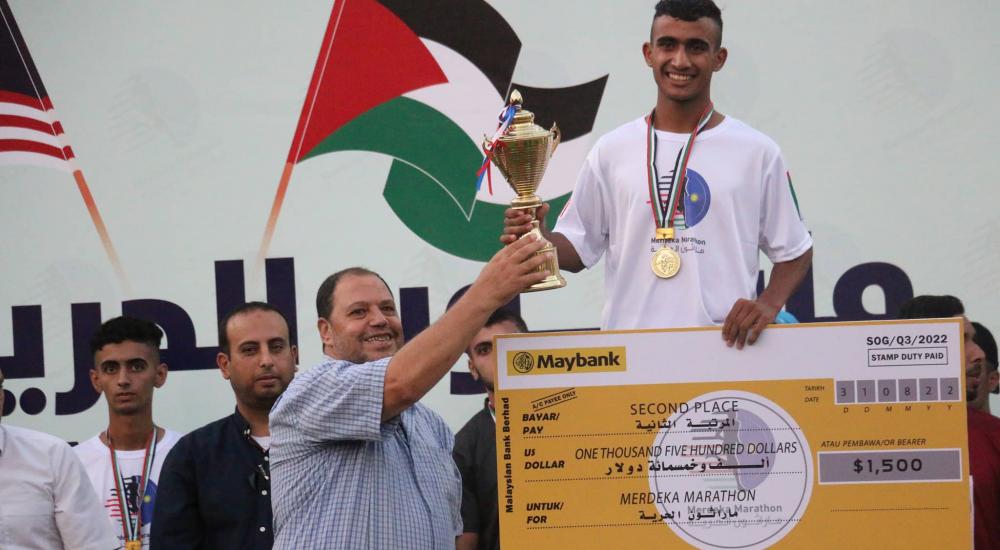 اللاعب محمود أبو سبيتان بطلاً لماراثون الحرية