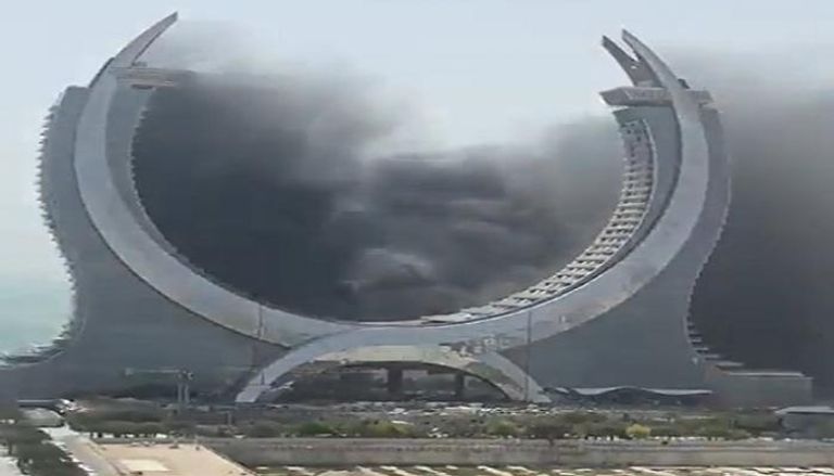 فيديو: حريق في قطر بالقرب من لوسيل المستضيفة لكأس العالم