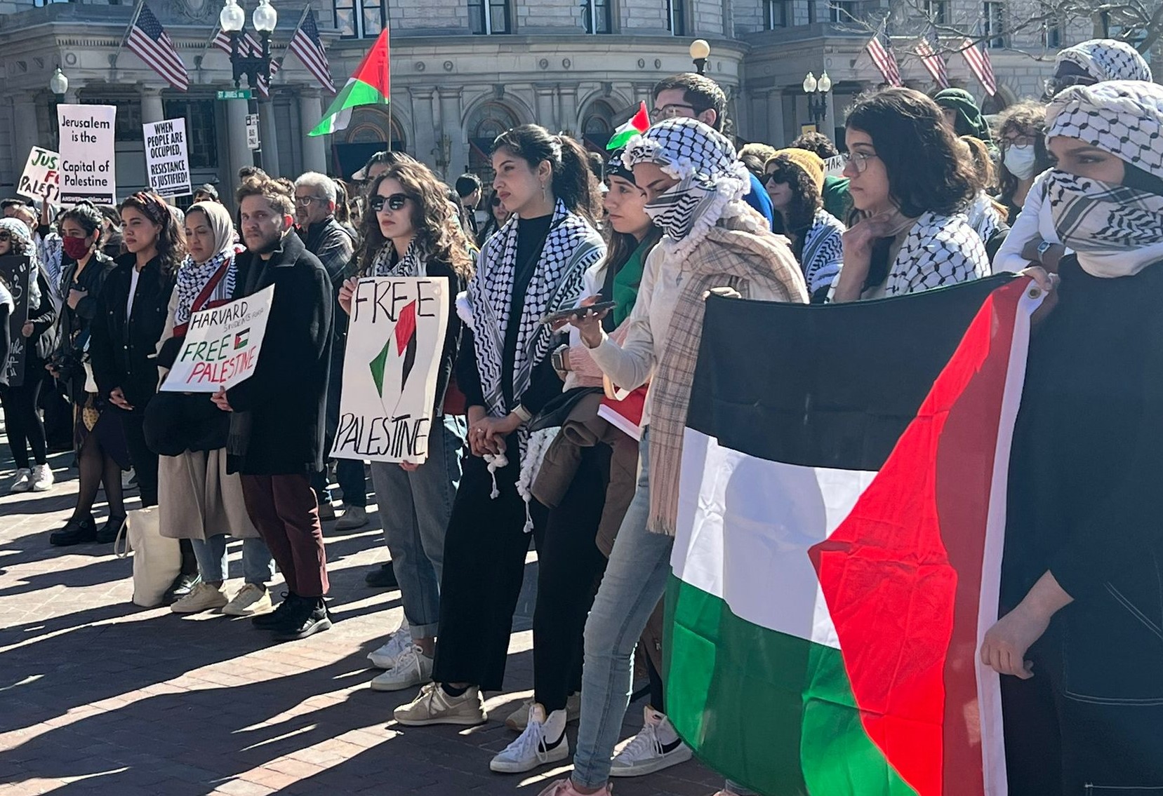 أمريكا: تظاهرة في بوسطن تنديدا بالاعتداءات الإسرائيلية على الأقصى