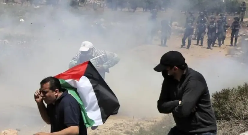 قوات الاحتلال تقمع مسيرتي بيت دجن وبيتا
