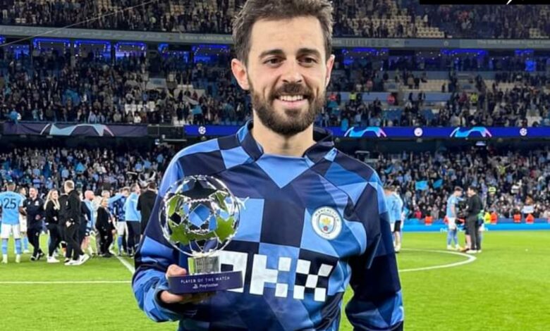 تتويج بيرناردو سيلفا كأفضل لاعب في مباراة السيتي وريال مدريد