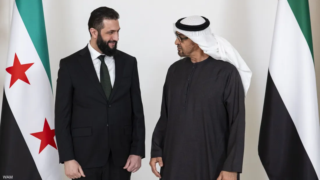 رسالة شكر وعرفان من أحمد الشرع إلى رئيس دولة الإمارات